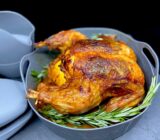 Filete de pollo frito en freidora de aire caliente